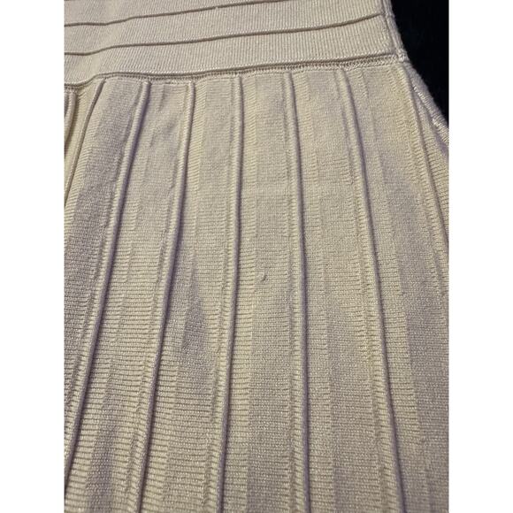 NWT Express XS Sleeveless Midi Dress Ribbed Knit Flared Mermaid Hem Cream Fairy - Picture 10 of 12